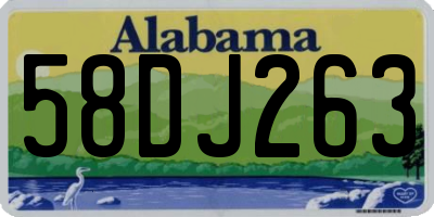 AL license plate 58DJ263