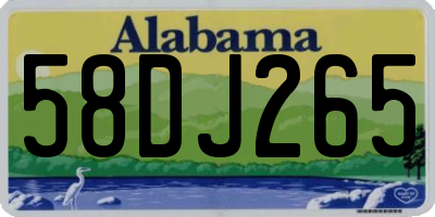 AL license plate 58DJ265
