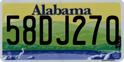 AL license plate 58DJ270