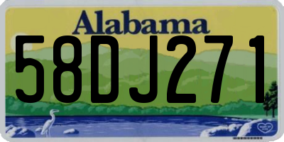 AL license plate 58DJ271
