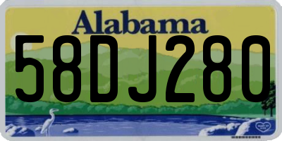 AL license plate 58DJ280