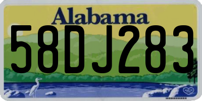 AL license plate 58DJ283