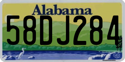 AL license plate 58DJ284