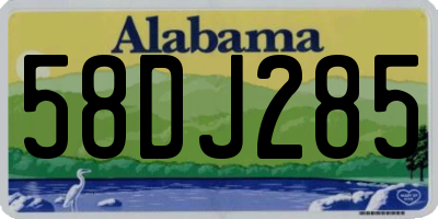 AL license plate 58DJ285
