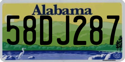 AL license plate 58DJ287