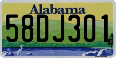 AL license plate 58DJ301