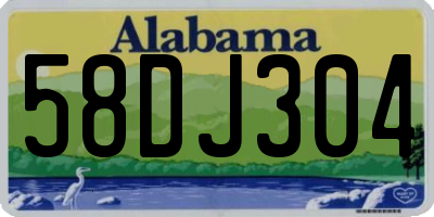 AL license plate 58DJ304