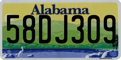 AL license plate 58DJ309