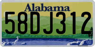 AL license plate 58DJ312