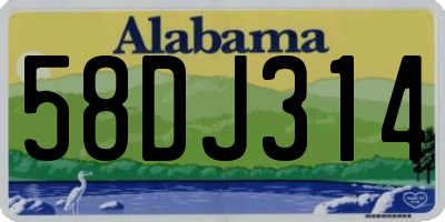 AL license plate 58DJ314