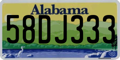 AL license plate 58DJ333