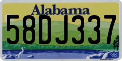 AL license plate 58DJ337