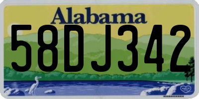 AL license plate 58DJ342