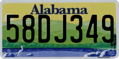 AL license plate 58DJ349