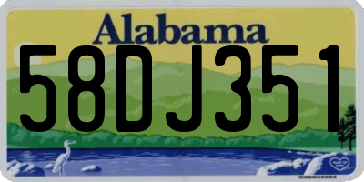 AL license plate 58DJ351