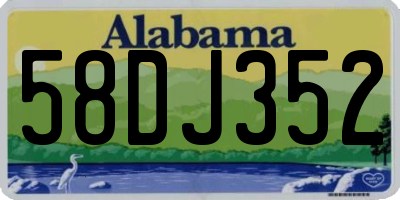 AL license plate 58DJ352
