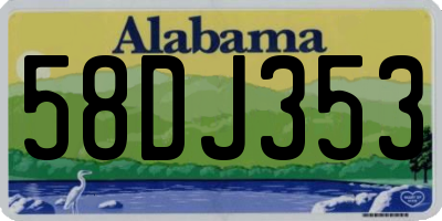 AL license plate 58DJ353