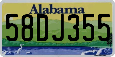 AL license plate 58DJ355