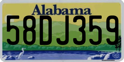 AL license plate 58DJ359