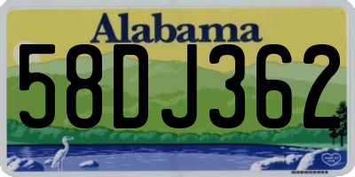 AL license plate 58DJ362