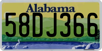 AL license plate 58DJ366