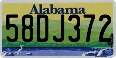 AL license plate 58DJ372