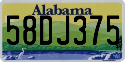 AL license plate 58DJ375