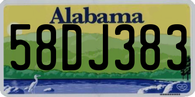 AL license plate 58DJ383