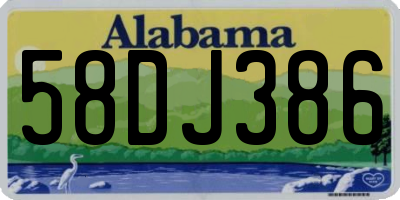 AL license plate 58DJ386