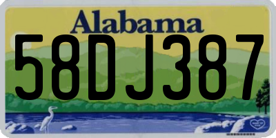 AL license plate 58DJ387