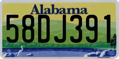 AL license plate 58DJ391