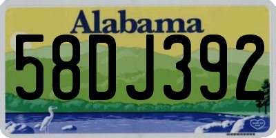 AL license plate 58DJ392