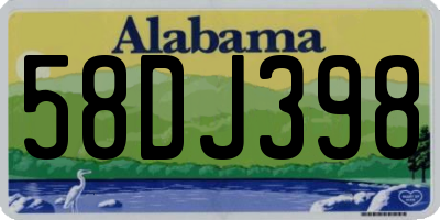 AL license plate 58DJ398