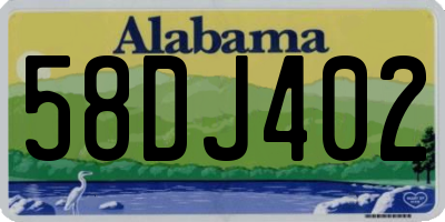 AL license plate 58DJ402