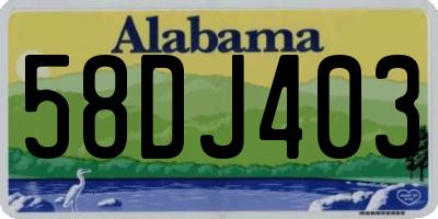 AL license plate 58DJ403