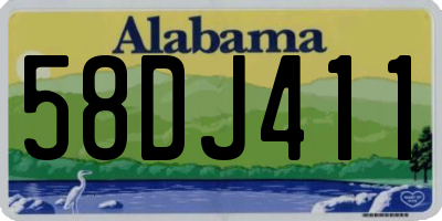 AL license plate 58DJ411