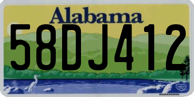 AL license plate 58DJ412