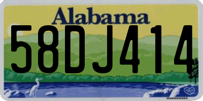 AL license plate 58DJ414