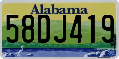 AL license plate 58DJ419