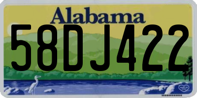 AL license plate 58DJ422