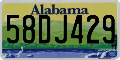 AL license plate 58DJ429