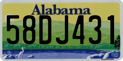 AL license plate 58DJ431