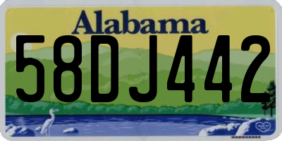 AL license plate 58DJ442