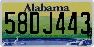 AL license plate 58DJ443