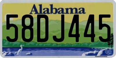 AL license plate 58DJ445