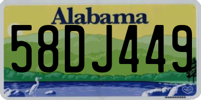 AL license plate 58DJ449