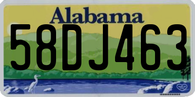 AL license plate 58DJ463