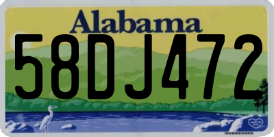 AL license plate 58DJ472