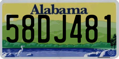 AL license plate 58DJ481