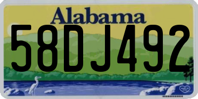 AL license plate 58DJ492